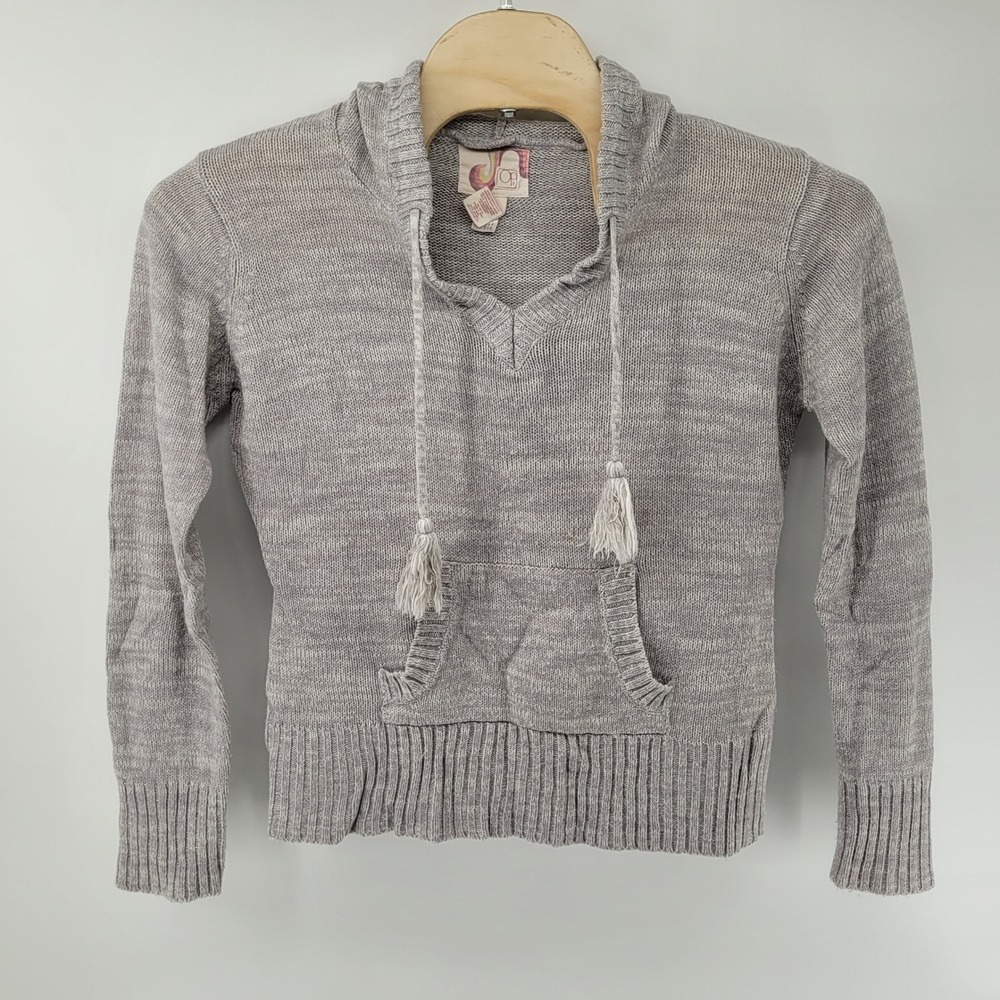 Op Knit Hoodie Womens XXL Gray Marl Long‎ Sleeve Pullover Sweater OJ41001L